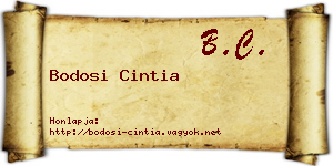 Bodosi Cintia névjegykártya